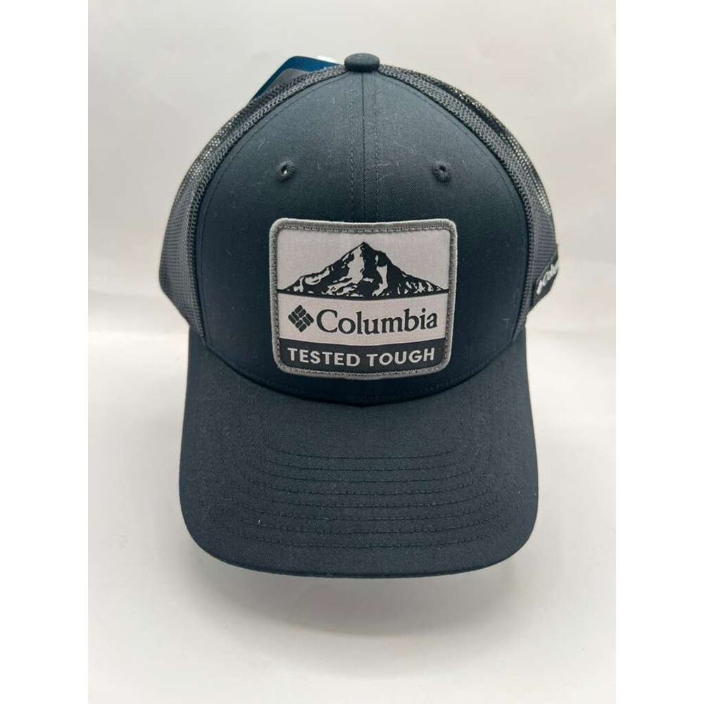 Columbia Tested Tough Trucker Hat Black Mesh Snapback Cap Outdoor Fishing NWT